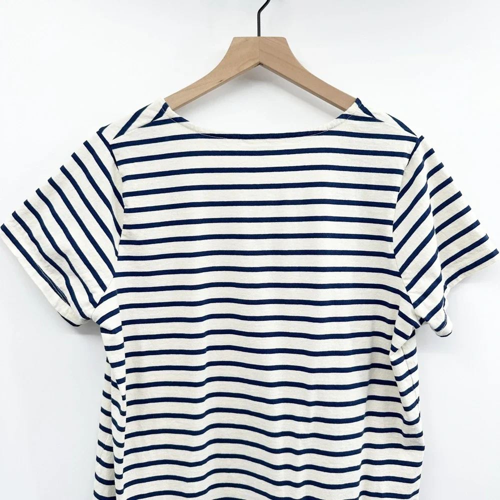 Madewell Relaxed Tee Dress in Yorktown Stripe Nautical in NavyCream Size‎ M